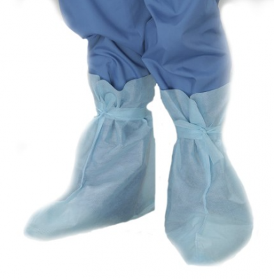 Бахилы высокие на завязках ламинированные 40 г/м2, (25 пар/упак)